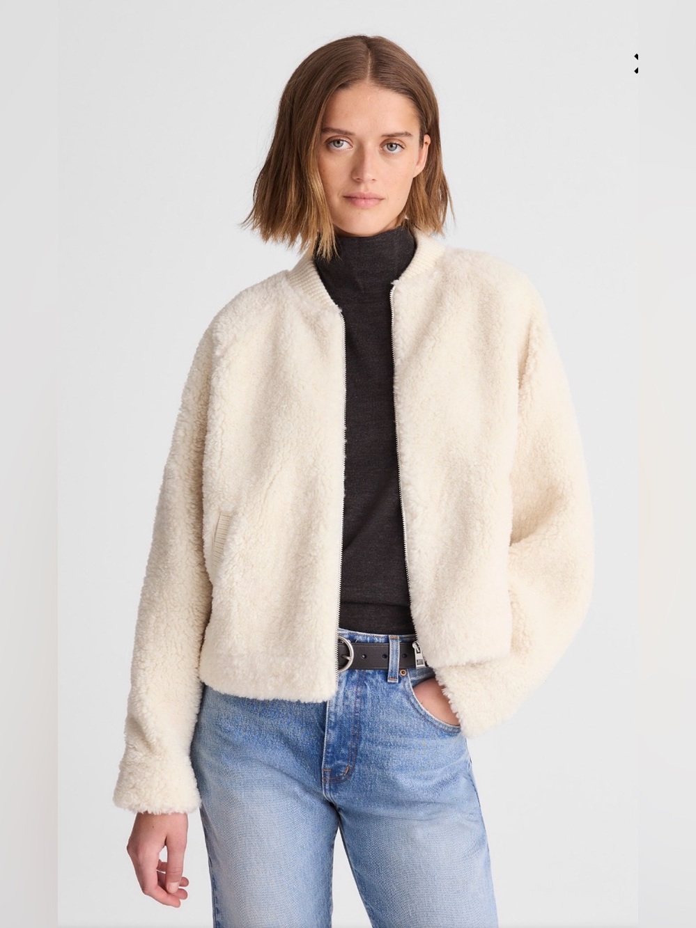 NWT MADEWELL Bomber Jacket in Sherpa size women’s extra large